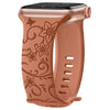 Levo Floral Engraved Silicone Band - Astra Straps
