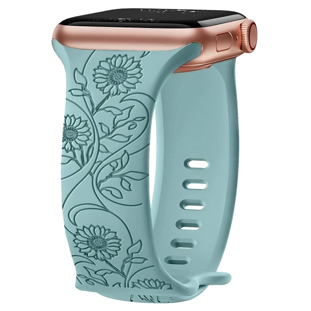 Levo Floral Engraved Silicone Band - Astra Straps