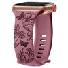 Levo Floral Engraved Silicone Band - Astra Straps