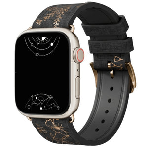 Satura Engraved Flower Silicone Band - Astra Straps