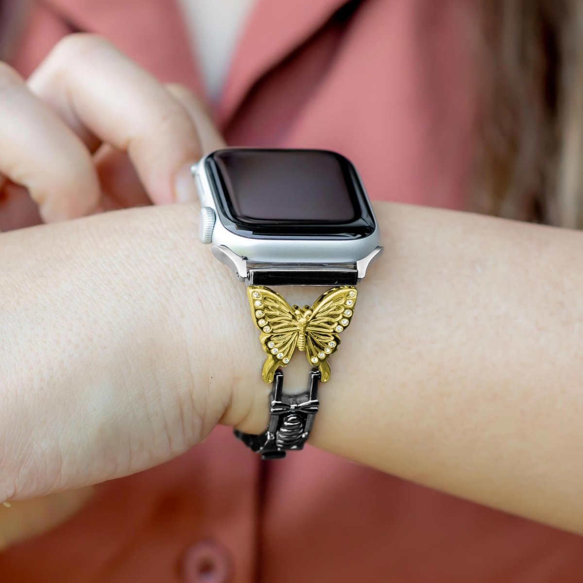 Amabilis Diamond Butterfly Stainless Steel Band - Astra Straps