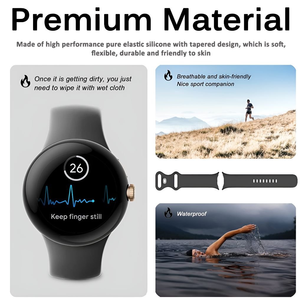 Amavi No Gap Silicone Sports Band For Google Pixel Watch - Astra Straps