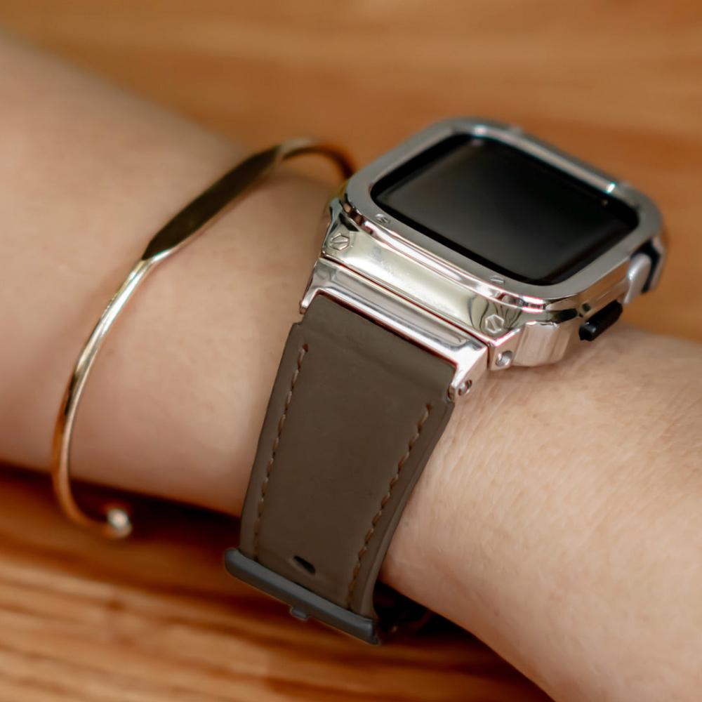 Fumi Genuine Leather Band With Metal Case - Astra Straps