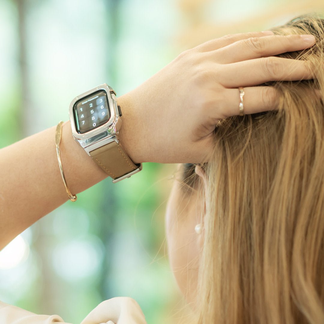 Fumi Genuine Leather Band With Metal Case - Astra Straps