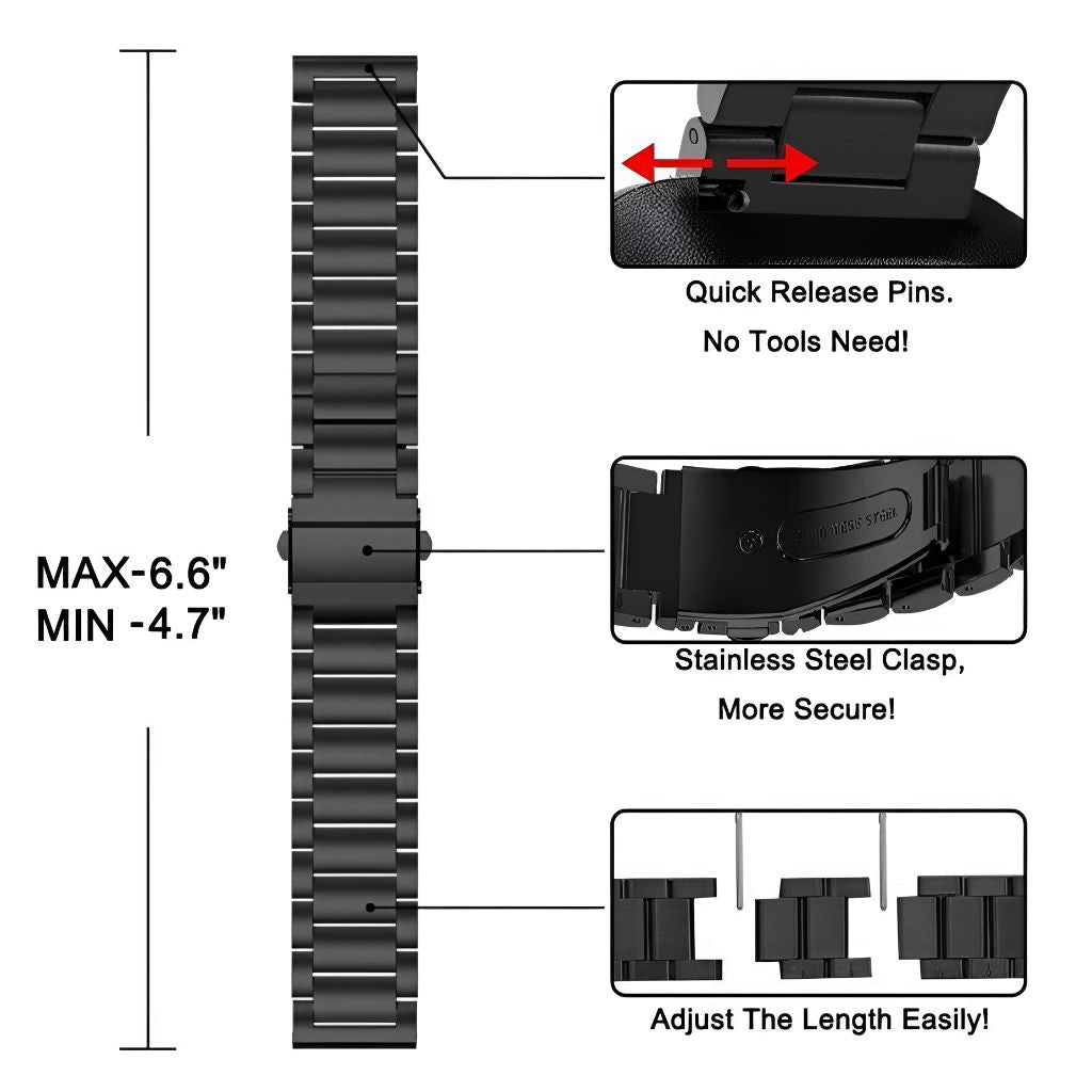 Havel Stainless Steel Band For Fitbit Versa / Versa 2 / Versa Lite - Astra Straps