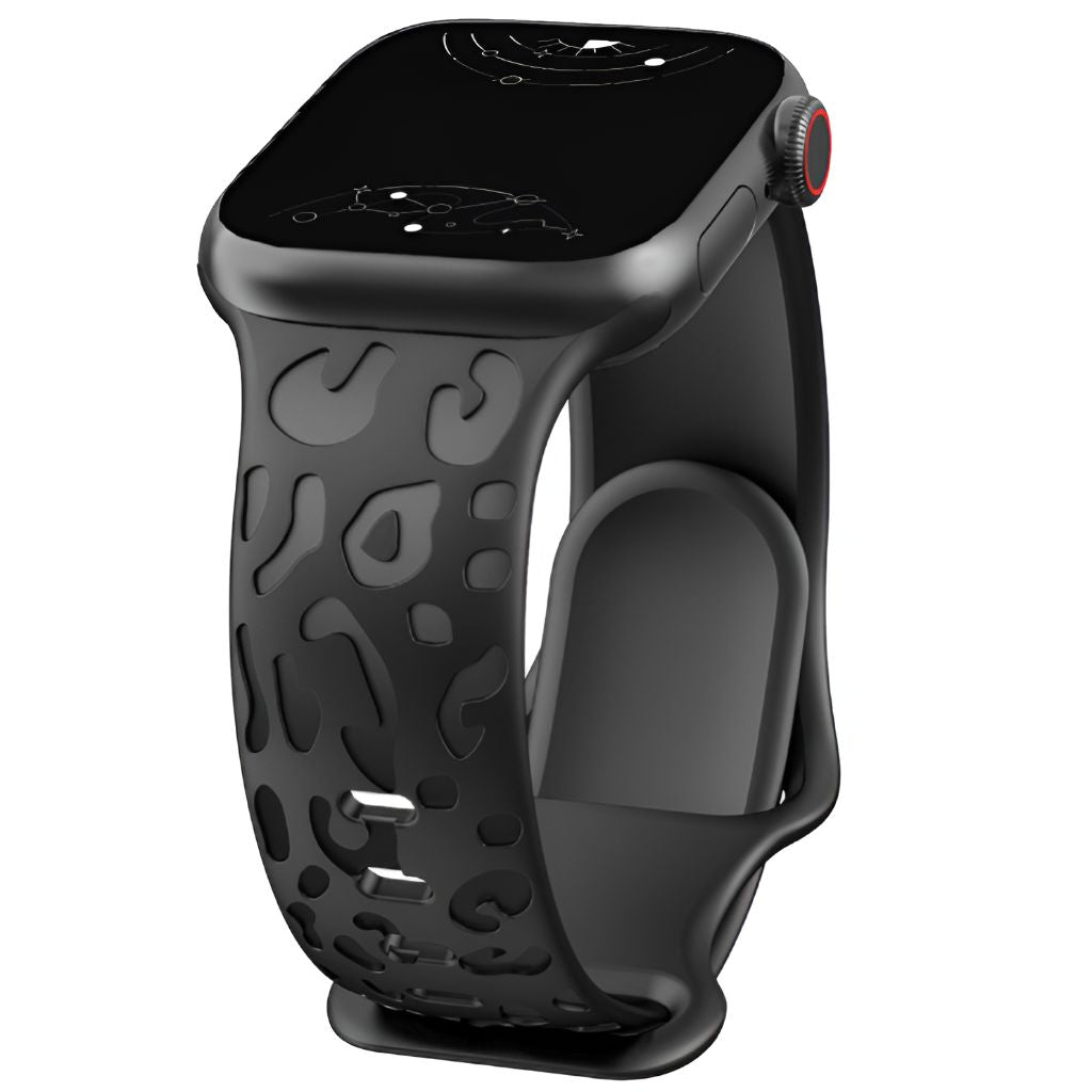 Metior Silicone Band With Engraved Leopard Pattern - Astra Straps