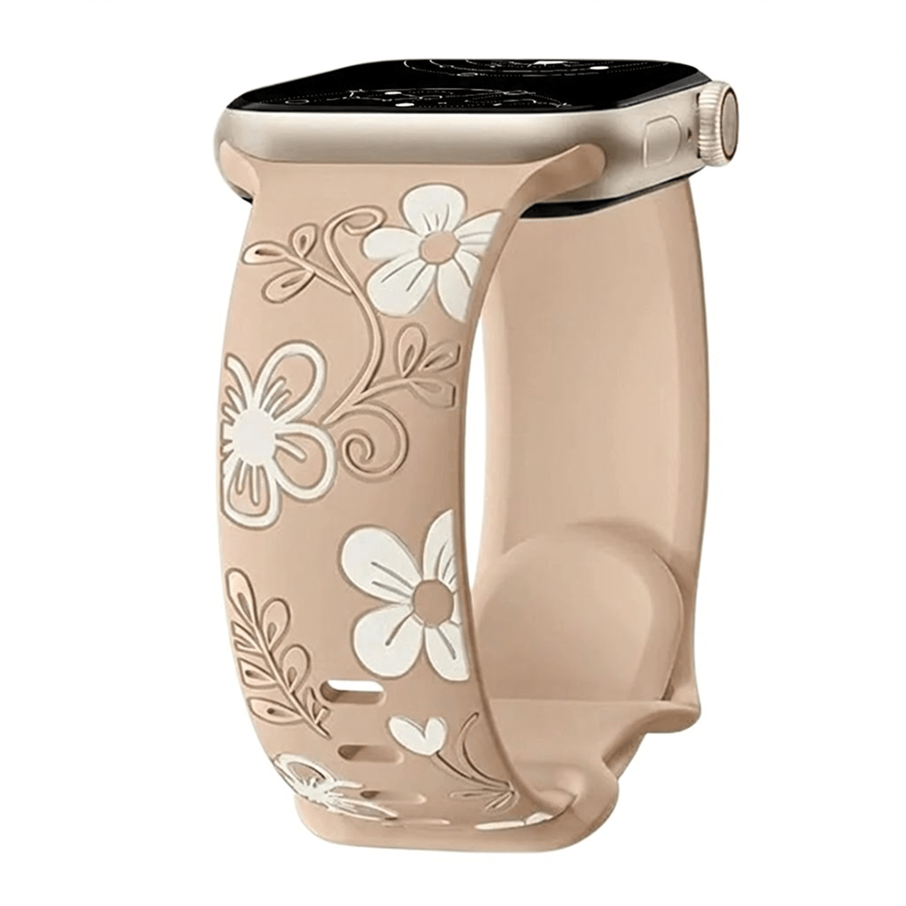 Velox Engraved Flower Silicone Band - Astra Straps
