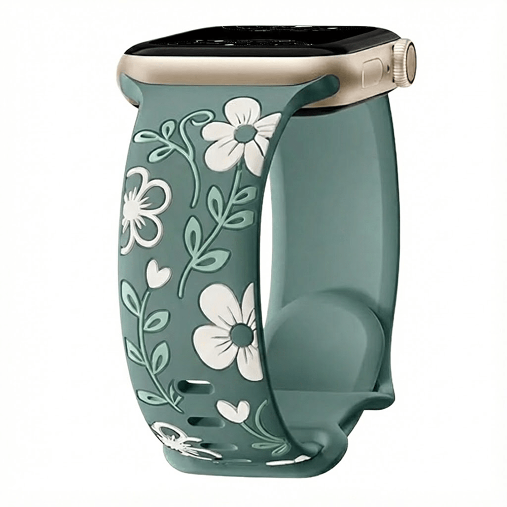Velox Engraved Flower Silicone Band - Astra Straps